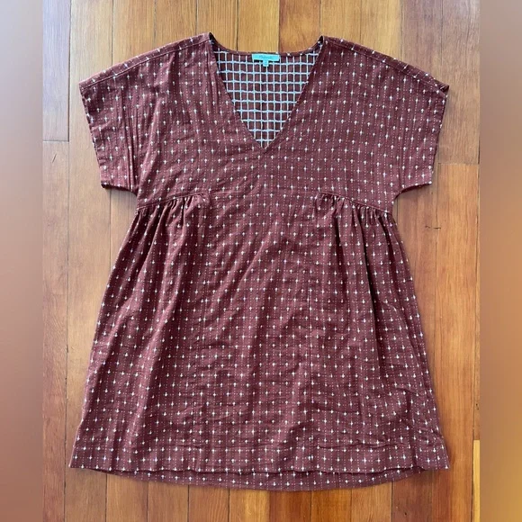 NWOT Madewell Jacquard Dolman-Sleeve Mini Dress - Medium - Burnt Orange - Picture 8 of 9